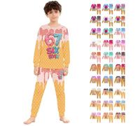 Generisch 67 meme - Maglione natalizio per bambini, in due pezzi, con stampa gelato, per adolescenti, per l'inverno, caldo, in pile, casual, unisex, regalo di Natale, Light Rosa-3, 8-9 Jahre