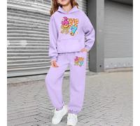 Generisch 67 Meme Tuta da jogging per bambini, ragazzi, ragazze, Six Seven, con cappuccio, calda, in due pezzi, unisex, set da 2 pezzi, regalo 4-14 anni, 4-viola, 13-14Years