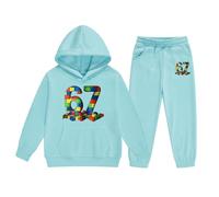 Generisch 67 vestiti attivi da ragazzo a maniche lunghe con cappuccio e pantaloni da jogging larghi, set popolare Six Seven Gym per adolescenti, abbigliamento scolastico per bambini dai 2 ai 13 anni