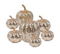 Generisch 7 zucche artificiali glitterate, decorazione da tavolo