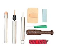 Generisch 7Pcs Obsidian Crafting Tools Kit, Flint Knapping Kit, with Copper Bopper, Pressure Flaker, Sharpening Stone, Punch Tool, Dragon Crystal Stone Age Tool for Beginners And Pros