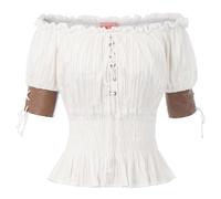 Generisch 90 pezzi di abbigliamento top con maniche a mezza lunghezza tinta unita, grande top da donna sottile compatibile con fare, bianco, XXL