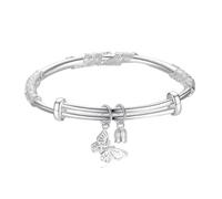 Generisch A Popular and Adjustable Silver Bracelet with an Elegant Pattern Made of S925 Material Perfect As A Birthday Or Any Braccialetto dell'amicizia per 2 ragazze, Taglia unica, Metallo, Nessuna