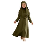 Generisch Abaya - Abito in due pezzi con giacca, elegante, fresco, islamico, per feste, taglio classico, a maniche lunghe, lunghezza al ginocchio, per tutti i giorni, per il tempo libero, la scuola