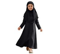Generisch Abaya - Abito in due pezzi con giacca, elegante, fresco, islamico, per feste, taglio classico, maniche lunghe, lunghezza al ginocchio, per tutti i giorni, per il tempo libero, la scuola