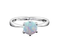 Generisch Abbazia calendula unguento semplice opale anello argento regalo di San Valentino per donne anelli uomini argento 925 (argento, 10)