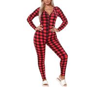 Generisch Abbigliamento da notte a maniche lunghe, morbido e confortevole per una notte rilassata, Colore: rosso, M