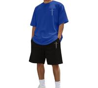 Generisch Abbigliamento formale da lavoro in due pezzi di With Design per matrimoni in chiesa, Blu, XL