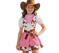 Generisch Abbigliamento ideale per giochi di simulazione: il vestito per bambini funge da versatile set di costume per ragazze per giochi di ruolo rosa, agisce come comodo abbigliamento per avventure