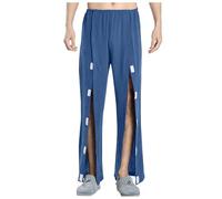 Generisch Abbigliamento maschile per la cura del paziente come comodi pantaloni per il tempo libero con una facile rimozione per un puro comfort durante il sonno, Blu marino, M