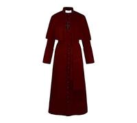 Generisch Abbigliamento medievale Uomo Clero Soutane Clero Robe Predicatore Cassock Mens Lode Adorazione Robe Cattolico Lungo Vestito Chiesa Adulto Tunica Parrocchiale Cosplay, Vino, XXL