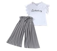 Generisch Abbigliamento neonato ragazzo bambini pentole + Ruffle Ragazze Pantaloni Bambino Costume Ragazza Vestiti & Set Tuta per Bambini, grigio., 3-4 Anni