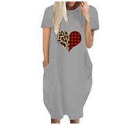 Generisch Abiti da donna con scollo a O, per feste, vacanze, casual, per l'inverno e le donne sexy, grigio., L
