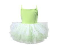 Generisch Abito basic tutu per la personalità delle prestazioni, senza maniche per ragazze, Verde chiaro, 5-6 Anni