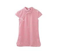 Generisch Abito Cheongsam floreale Tang-Principessa 18M-6Y Manica del bambino stampato breve del fumetto vestito abiti fiore ragazza ragazza abiti sacchetto ragazza ragazza, a, 3-4 Jahre
