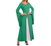 Generisch Abito da donna medievale con maniche a tromba, per feste e feste in stile vintage, per il Rinascimento gotico, maxi abito da strega vittoriano, per feste