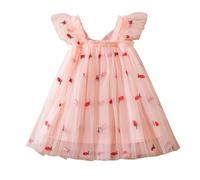 Generisch Abito da principessa, senza maniche, in tulle per le vacanze, per le feste, per le feste di danza, per le feste, Colore: rosa., 4-5 Jahre