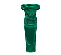 Generisch Abito da sera da donna con spalle scoperte, abito estivo con spacco alto, tessuto elasticizzato lucido, aderente, maxi abito da cocktail, abito da ballo, abito da festa per ballo di fine