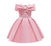 Generisch Abito elegante per ragazze senza spalle Una linea casual Abiti da festa (2-3 anni) Due pezzi, Colore: rosa., 2-3 Anni