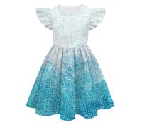 Generisch Abito estivo colorato casual in seta lattea per ragazze ragazze nere 140, c, 7-8 Anni