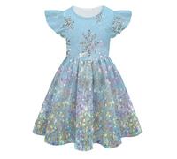 Generisch Abito estivo colorato casual in seta lattea per ragazze ragazze nere 140, g, 7-8 Anni