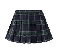 Generisch Abito estivo da ragazza, gonna estiva per ragazze, gonna casual a pieghe per la scuola, tutti i giorni, abiti comodi per bambini, Verde scuro, 6-7 Anni