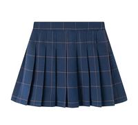 Generisch Abito estivo da ragazza, gonna estiva per ragazze, gonna casual a pieghe per la scuola, tutti i giorni, abiti comodi per bambini, Blu marino, 4-5 Anni