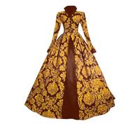 Generisch Abito medievale da donna rinascimentale da principessa, stile barocco, stile boho, abito da sera elegante, gotico, per carnevale, feste, da sera, da cocktail, da cortile, caffè, M