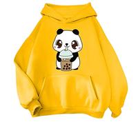 Generisch Abito Mini felpa alla moda da donna, felpe per adolescenti, con cappuccio, da donna, per Natale, giallo., XXL