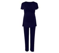 Generisch Abito premaman da donna con maniche corte, pantaloni lunghi come comoda camicia da notte per la cura del bambino in gravidanza nella vita di tutti i giorni
