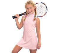 Generisch Abito senza maniche per ragazze con cerniera sulla scollatura, ideale per ragazzi e donne sportive, Colore: rosa., 6-7 Anni