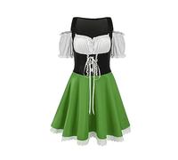 Generisch Abito tradizionale bavarese da donna, con grembiule Dirndl, per Oktoberfest, occasioni speciali, Verde-C., XL