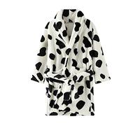 Generisch Accappatoio Bambini Bambino Bambino Ragazzi Ragazze Stampa Accappatoi Con Caldo Flanella Cappotto Da Notte Pigiameria Carino Caldo Cappotto Pigiama Accappatoio Super, Nero , 9-10 Anni