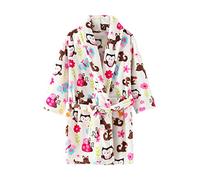 Generisch Accappatoio Bambini Bambino Bambino Ragazzi Ragazze Stampa Accappatoi Con Caldo Flanella Cappotto Da Notte Pigiameria Carino Caldo Cappotto Pigiama Accappatoio Super, bianco, 7-8 Anni