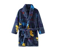 Generisch Accappatoio Bambini Bambino Bambino Ragazzi Ragazze Stampa Accappatoi Con Caldo Flanella Cappotto Da Notte Pigiameria Carino Caldo Cappotto Pigiama Accappatoio Super, Blu, 5-6 Anni