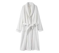 Generisch Accappatoio da uomo assorbente in velluto corallo, morbido e lungo, per l'inverno, caldo accappatoi da uomo, comodo abito lounge, bianco, XL