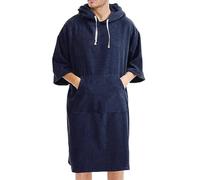 Generisch Accappatoio da uomo di lusso in morbida lana per il benessere, comodo accappatoio spa dal design moderno maglione, Blu marino, Taglia unica