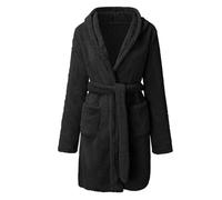 Generisch Accappatoio Uomo Nero Rosso Uomo Addensato in Velour Caldo Manica Lunga Abbigliamento per la Casa, Casual, Semplice, Comodo, Accappatoio in Flanella Accappatoio da Viaggio Leggero per Donna