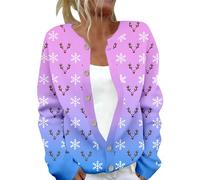 Generisch Accogliente cardigan con design unico per un caldo invernale festivo, comfort nella vita di tutti i giorni, Lilla, L