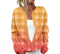 Generisch Accogliente cardigan con design unico per un caldo invernale festivo, comfort nella vita di tutti i giorni, giallo., XL