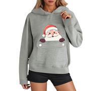 Generisch Accogliente felpa con cappuccio in pile con tasca frontale come caldo e morbido abbigliamento casual per le rilassanti giornate invernali, grigio., XXL