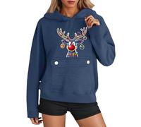 Generisch Accogliente felpa con cappuccio in pile con tasca frontale come morbido compagno invernale per attività ricreative rilassate, vacanze e design senza tempo, Blu marino, L