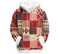 Generisch Accogliente felpa con cappuccio per il tempo libero e il tempo libero, maglione alla moda in pile termico, Colore: rosso, S