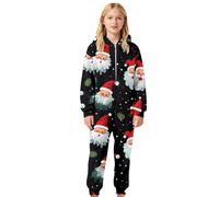 Generisch Accogliente Tuta In Pile Con Per Ragazze, Ideale Bambini Pagliaccetto 2025 Dear Santa Vestito Di Natale Ragazza Merry Christmas Tuta Inverno, Nero , 3-4 Jahre