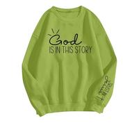 Generisch Activewear - Felpa da donna con cappuccio, oversize, chiusura lampo, giacca invernale, a maniche lunghe, con cappuccio, con stampa grafica, da donna, Felpa con cappuccio B2-verde, XXL