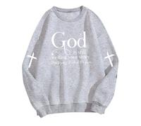 Generisch Activewear - Felpa da donna con cappuccio, oversize, chiusura lampo, giacca invernale, a maniche lunghe, con cappuccio, con stampa grafica, da donna, Felpa con cappuccio B4-grey, M