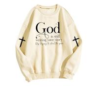 Generisch Activewear - Felpa da donna con cappuccio, oversize, chiusura lampo, giacca invernale, a maniche lunghe, con cappuccio, con stampa grafica, da donna, Felpa con cappuccio B4 beige, XXL