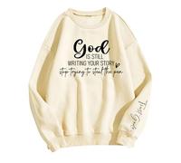 Generisch Activewear - Felpa da donna con cappuccio, oversize, chiusura lampo, giacca invernale, a maniche lunghe, con cappuccio, con stampa grafica, da donna, Felpa con cappuccio B1 beige, 3XL