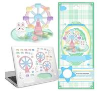 Generisch Adesivi 3D per scrapbooking, personaggi trasparenti, impermeabili, , per custodia del cellulare, scrivania, diario, bottiglia d'acqua, pianificatore, quaderno, diario, computer