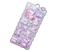 Generisch Adesivi 3D Puffy - Adesivi in rilievo | Adesivi per bambini a forma di orsetto coniglio | creativi per scrapbooking | Ideale per casa, ufficio, scuola, arte, carta, diario, festa